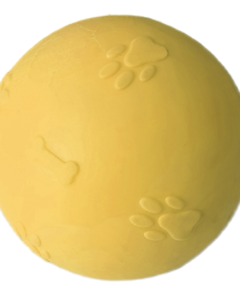 Pati Desenli Termoplastik Sert Köpek Oyun Topu 8 cm Large Sarı