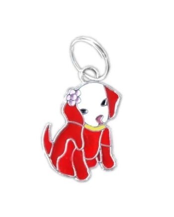 Köpek Tasma Aksesuarı Çiçekli Köpek İsimlik 2.5 cm Kırmızı
