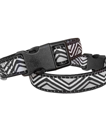 Doggie Dalga Desenli Dokuma Köpek Boyun Tasması 2 cm x 31-47 cm Siyah