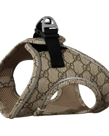 Üç Kilitli Deri Kedi Köpek Göğüs Tasması 30-38 cm Small Bej