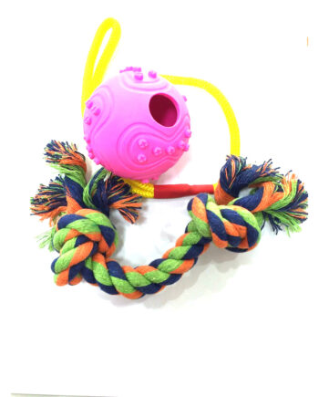 İpli Köpek Oyun Topu 6 cm + Dental Diş İpi 20 cm