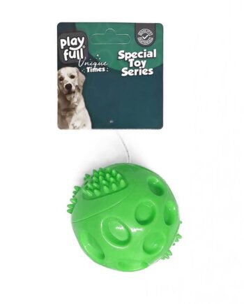 Playfull Plastik Renkli Sesli Top Köpek Oyuncağı 6 Cm Yeşil