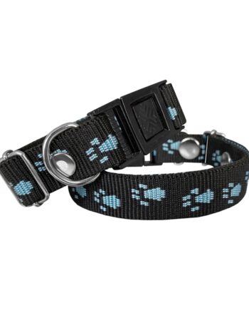 Markapet Köpek Tasması Patili Dokuma 2 cm - Min: 30 cm - Max: 50 cm Siyah