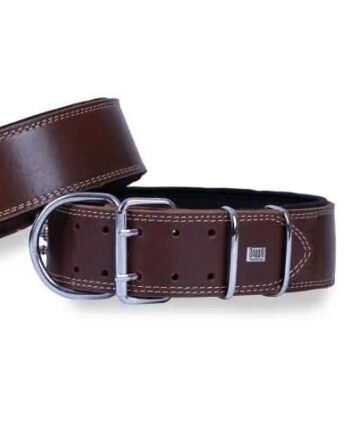Doggie Konfor Deri El Yapımı Köpek Boyun Tasması 6x55-65 cm Kahverengi