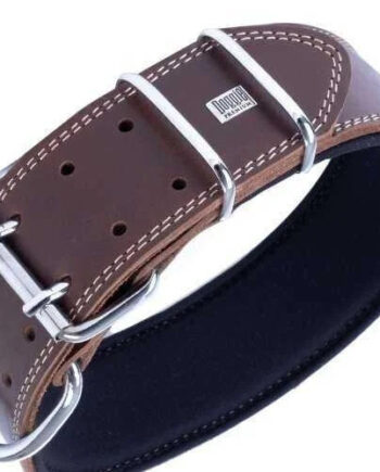 Doggie Konfor Çift Kat Deri El Yapımı Köpek Boyun Tasması 6x60-70 cm Kahverengi