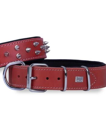 Doggie Ektsra Çivili Köpek Boyun Tasması 4x52-60 cm Kırmızı