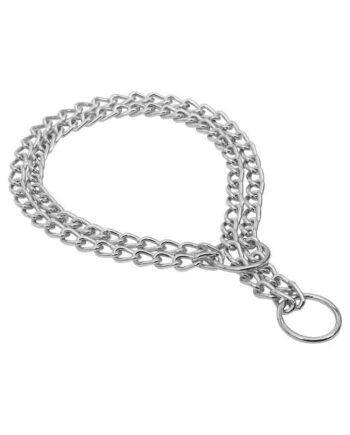 Doggie Eğitim Serisi Çift Sıra Boğma Zincirli Köpek Boyun Tasması - 2,5x35-45cm Chrome