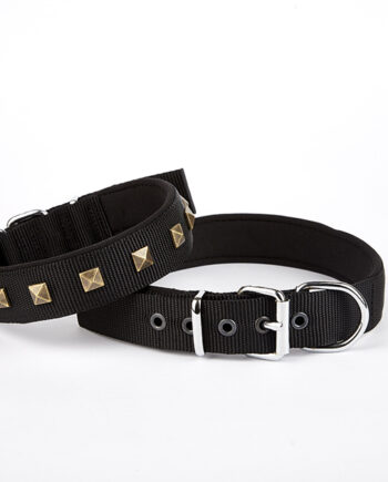 Doggie Piramit Desenli Köpek Tasması 2,5*37-45 cm Siyah
