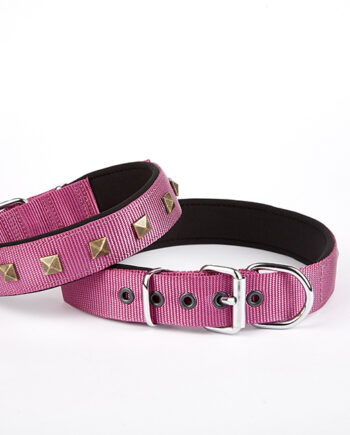 Doggie Piramit Desenli Köpek Tasması 3*47-55 cm Mor