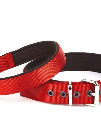Doggie Konfor Seri Dokuma Köpek Boyun Tasması 4x47-55cm Kırmızı