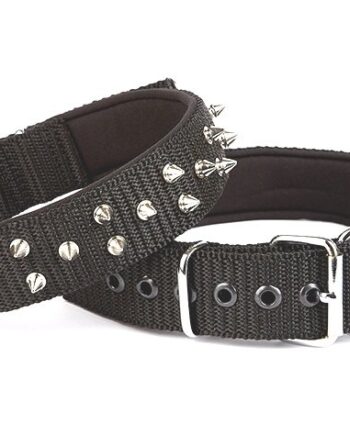 Doggie Konfor El Yapımı Çivili Köpek Boyun Tasması 4x52-60cm Siyah
