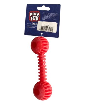 Playfull Sağlam Plastik Dental Dumbel Köpek Oyuncağı 12 x 3,5 cm Kırmızı
