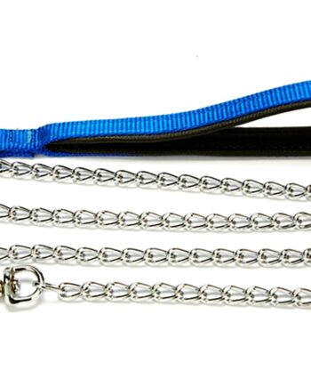 Doggie Comfort Dokuma Saplı Zincirli Gezdirme Kayışı Mavi 2,5x110 cm