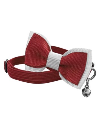 Markapet Papyonlu Elastik Örme Kedi Tasması 18,5 cm-29 cm Kırmızı