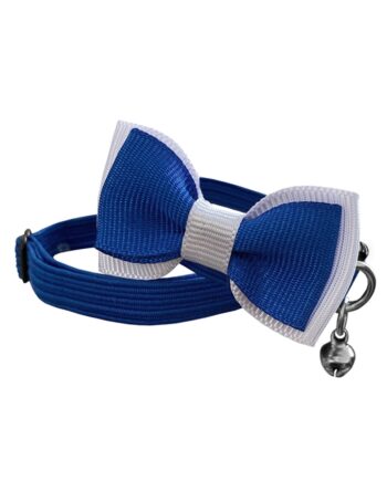 Markapet Papyonlu Elastik Örme Kedi Tasması 18,5 cm-29 cm Mavi