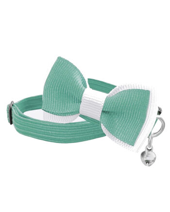 Markapet Papyonlu Elastik Örme Kedi Tasması 18,5 cm-29 cm Mint Yeşili