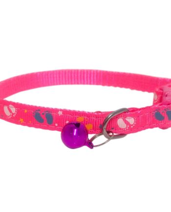 Ayak Desenli Kedi Köpek Tasması Min:20-Max:30 cm Pembe