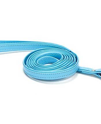 Doggie Flotter El Yapımı Deri Köpek Gezdirme Kayışı 1,5 cm x 150 cm Mavi