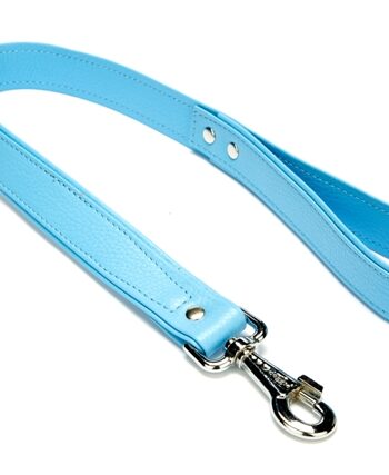 Doggie Flotter El Yapımı Deri Köpek Gezdirme Kayışı 3 cm x 60 cm Mavi