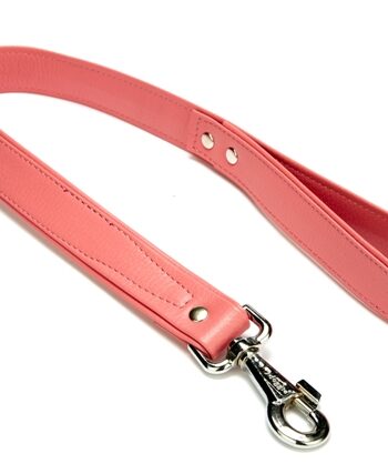 Doggie Flotter El Yapımı Deri Köpek Gezdirme Kayışı 3 cm x 60 cm Pembe