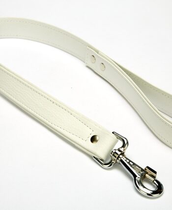 Doggie Flotter El Yapımı Deri Köpek Gezdirme Kayışı 3 cm x 60 cm Beyaz