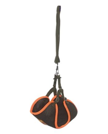 Kedi Köpek Havalı Göğüs Tasma Seti Small 32-40 cm + 130 cm Haki Turuncu