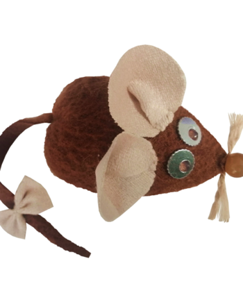 Markapet Kedi Oyuncağı Bıyıklı Peluş Fare 4,5 x 6-15 cm Kahverengi