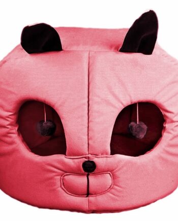 Markapet Kedi Kafası Şekilli Kedi Yatağı 45 cm Koyu Pembe