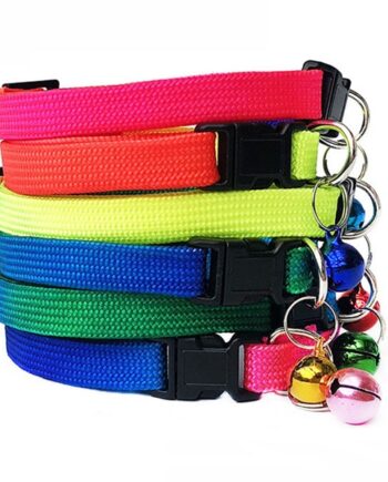 Kedi Boyun Tasması Gökkuşağı Desenli Çanlı 1 cm*20-32 cm Renkli