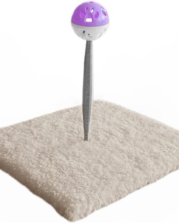 Yaylı Toplu Hacıyatmaz Kedi Aktivite Oyuncağı 16-20 cm Krem Rengi