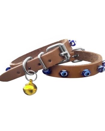 Nazar Boncuklu Kedi Ve Köpek Tasması 1,2x25-29 cm Camel Large