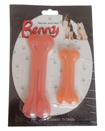 Benny Köpek Oyuncağı İkili Kemik 9 cm-14 cm Turuncu