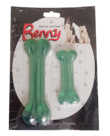 Benny Köpek Oyuncağı İkili Kemik 9 cm-14 cm Yeşil