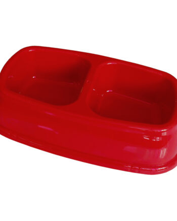 Markapet İkili Plastik Mama ve Su Kabı 500 + 500 ml Kırmızı