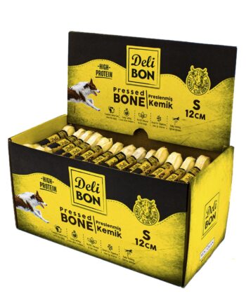 Delibon Deri  Köpek Çiğneti Pres Kemik 1x12cm Beyaz