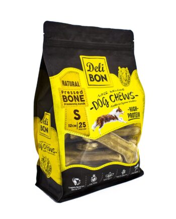 Delibon Deri Köpek Çiğneti Pres Kemik 12Cm S 25Li  Natural