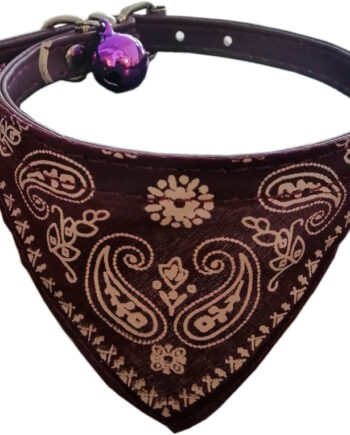 Fularlı Kedi ve Küçük Irk Köpek Boyun Tasması 27 cm Mürdüm