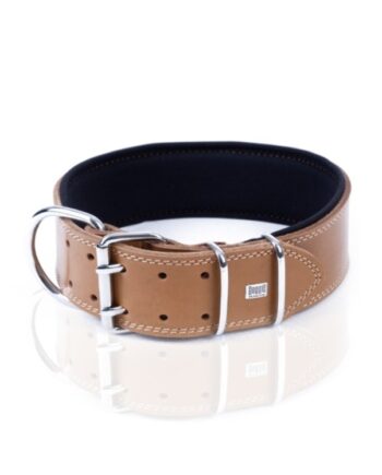 Doggie Konfor Deri El Yapımı Köpek Boyun Tasması 6x55-65 cm Kamel