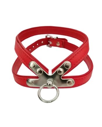 Doggie Deri Göğüs Tasması 40-45 CM Kırmızı Large