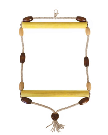Markapet Doğal Ahşap Papağan Salıncağı Boncuklu 21 x 36 cm