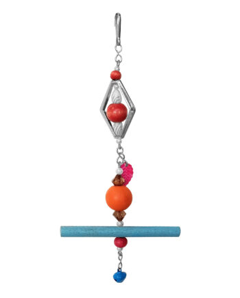 Askılı Çokgen Boncuklu Ve Tünekli Kuş Oyuncağı 10-20 cm