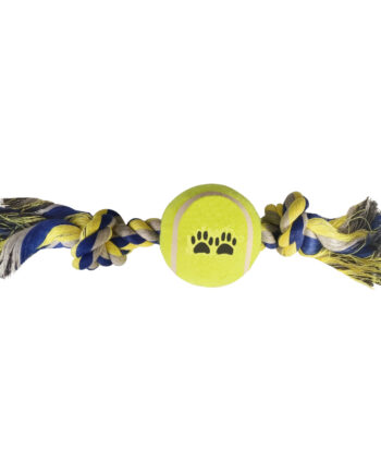 Tenis Toplu Kısa Düğümlü Köpek Diş İpi 7-26 cm Mavi