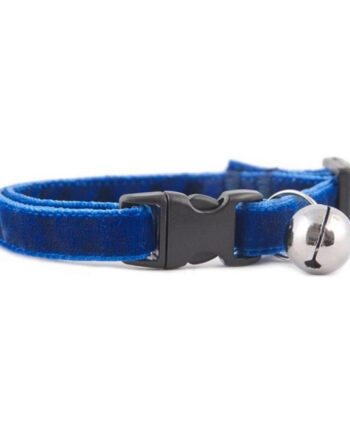 Markapet Kedi Boyun Tasması Kadife Dokulu Çanlı 1*30 cm Lacivert