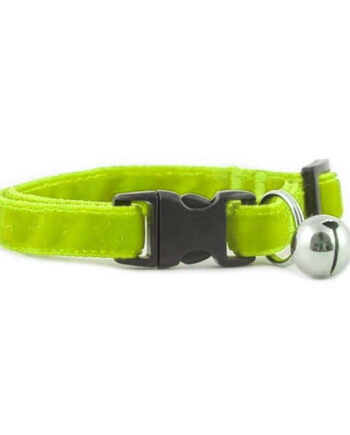 Markapet Kedi Boyun Tasması Kadife Dokulu Çanlı 1*30 cm Neon Sarı