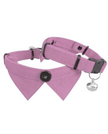 Markapet Kadife Zilli Yakalı Kedi Boyun Tasması 20-32 cm Pembe