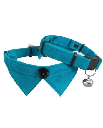 Markapet Kadife Zilli Yakalı Kedi Boyun Tasması 20-32 cm Turkuaz