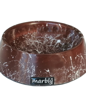 Marbly Kahve Dalgalı Mermerit Köpek Mama Su Kabı 1000 ml