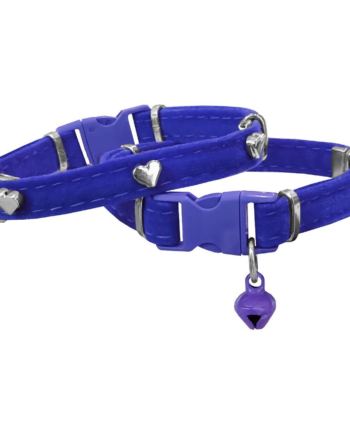 Markapet Kadife Kedi Boyun Tasması Kalpli 20-32 cm Mavi