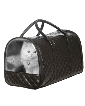 Markapet Kapitone Şeffaf Kedi Taşıma Çantası 22*30*45 cm Siyah