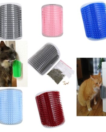 Self Groomer Kedi Otlu Duvara ve Masaya Monte Kedi Fırçası Mavi